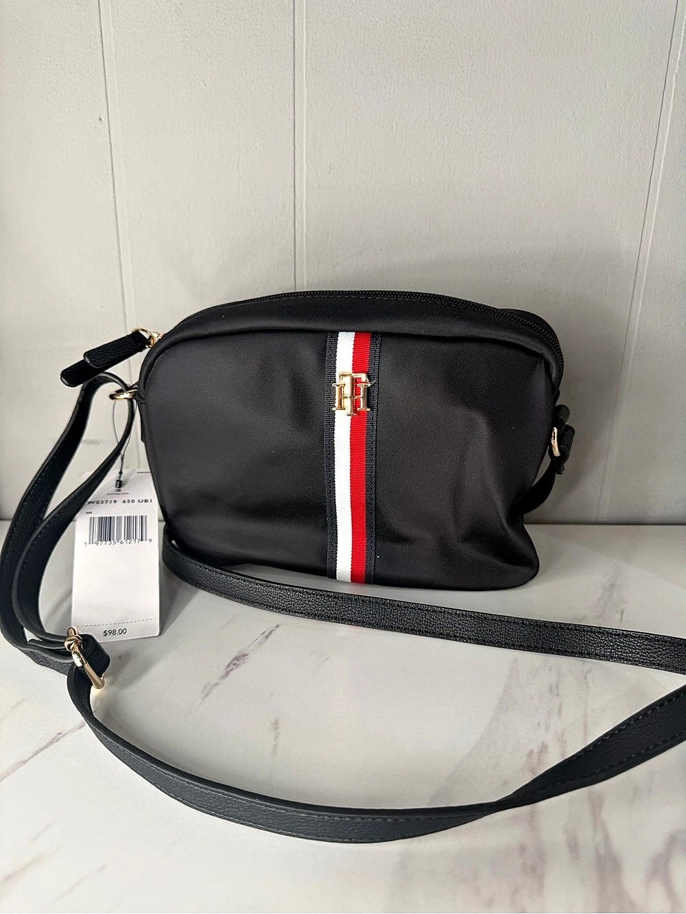 Tommy Hilfiger Nylon Crossbody Bag Navy blue & Red NWT